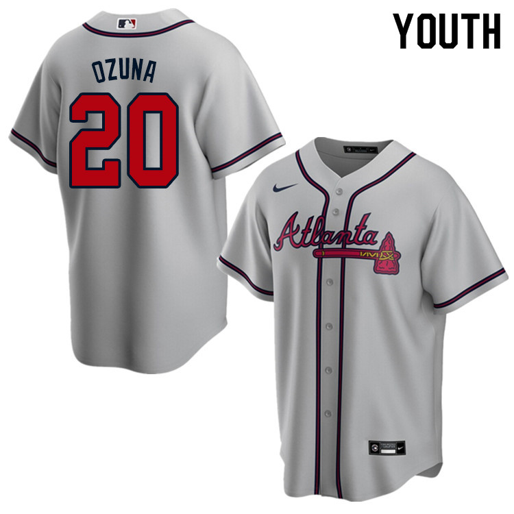 Nike Youth #20 Marcell Ozuna Atlanta Braves Baseball Jerseys Sale-Gray